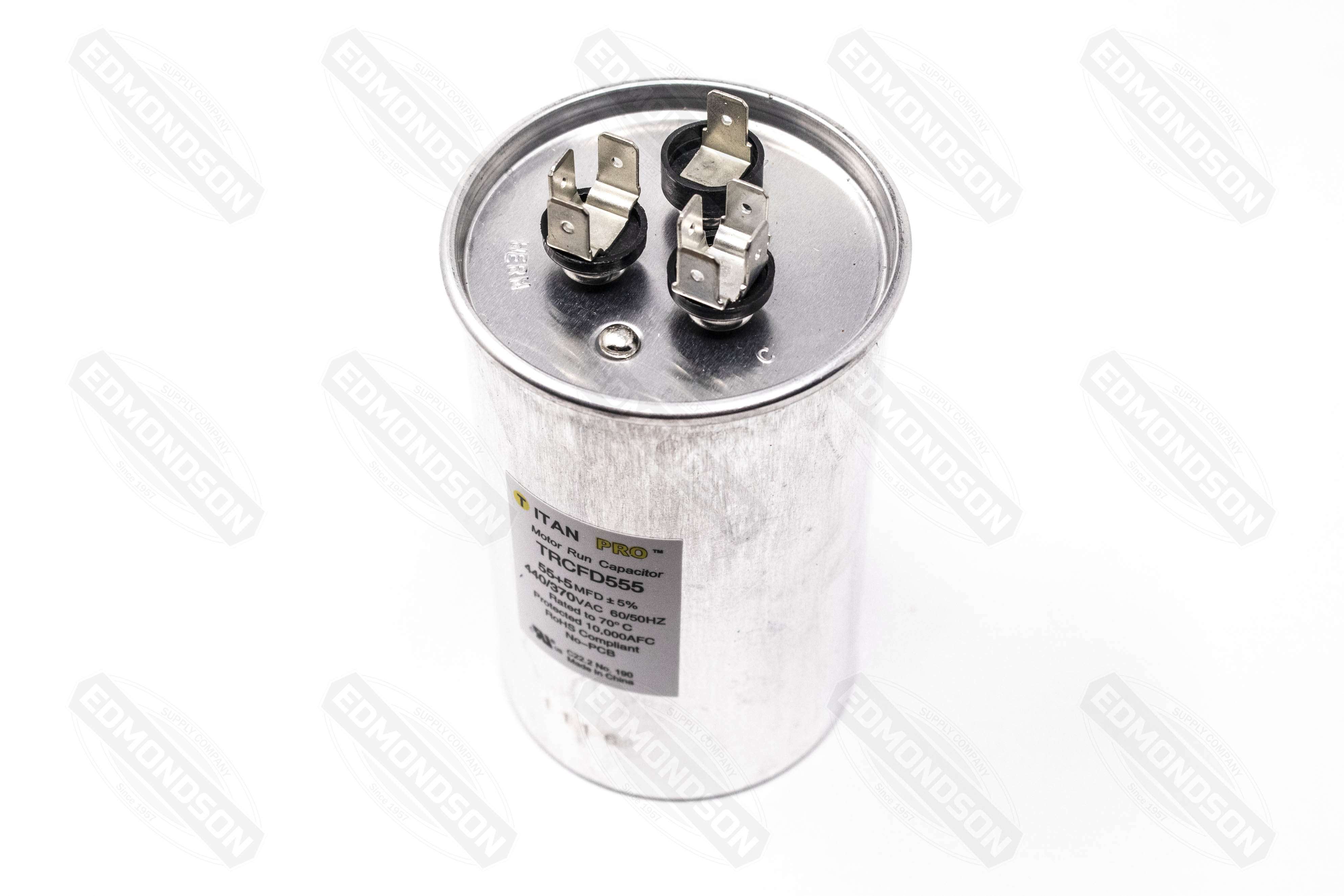 Packard TRCFD555 Titan PRO Run Capacitor 55+5 MFD 440/370 Volt Round - Edmondson Supply