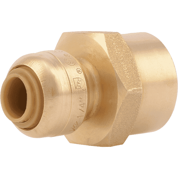 Sharkbite U066LF 1/4 " (3/8" OD) x 1/2" FNPT Reducing Brass Push Female Adapter - Edmondson Supply