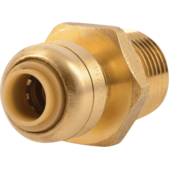 Sharkbite U110LF 1/4 " x 1/2" MNPT Reducing Brass Push Male Adapter - Edmondson Supply