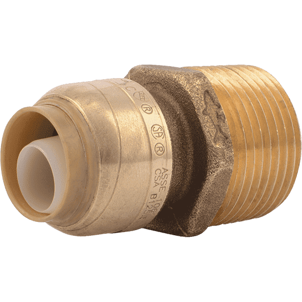Sharkbite U116LF 1/2" x 3/4" MNPT Reducing Brass Push Male Adapter - Edmondson Supply