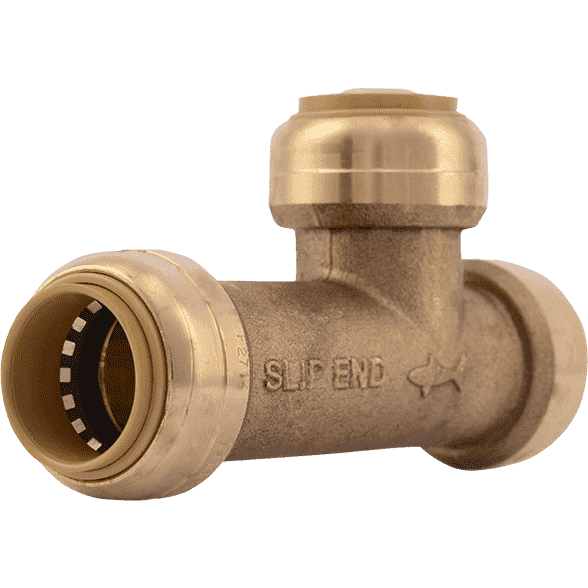 SharkBite U3370LF 3/4" x 3/4" x 3/4" Brass Push Slip Tee - Edmondson Supply