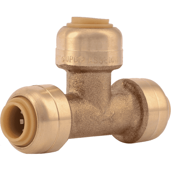 SharkBite U358LF  1/4" (3/8" OD) x 1/4" (3/8" OD) x 1/4" (3/8" OD) Brass Push Tee - Edmondson Supply