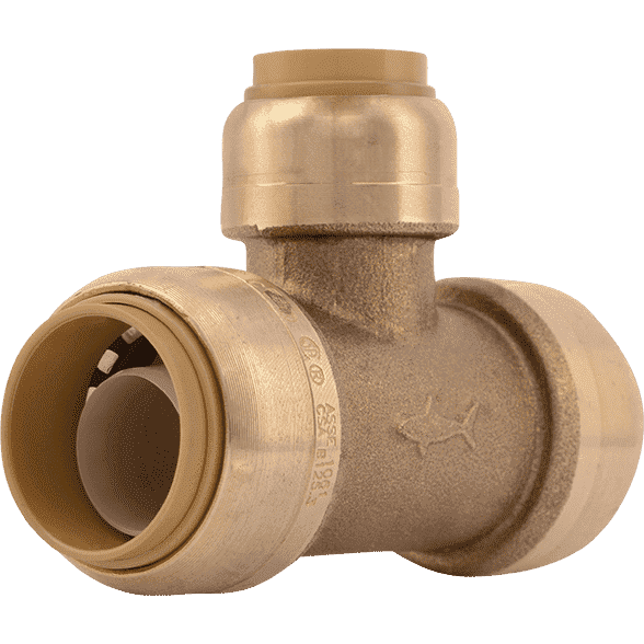 SharkBite U412LF 3/4" x 3/4" x 1/2" Brass Push Reducing Tee - Edmondson Supply