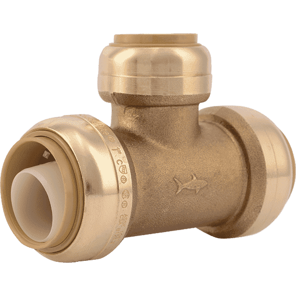 SharkBite U416LF 1" x 1" x 3/4"  Brass Push Reducing Tee - Edmondson Supply