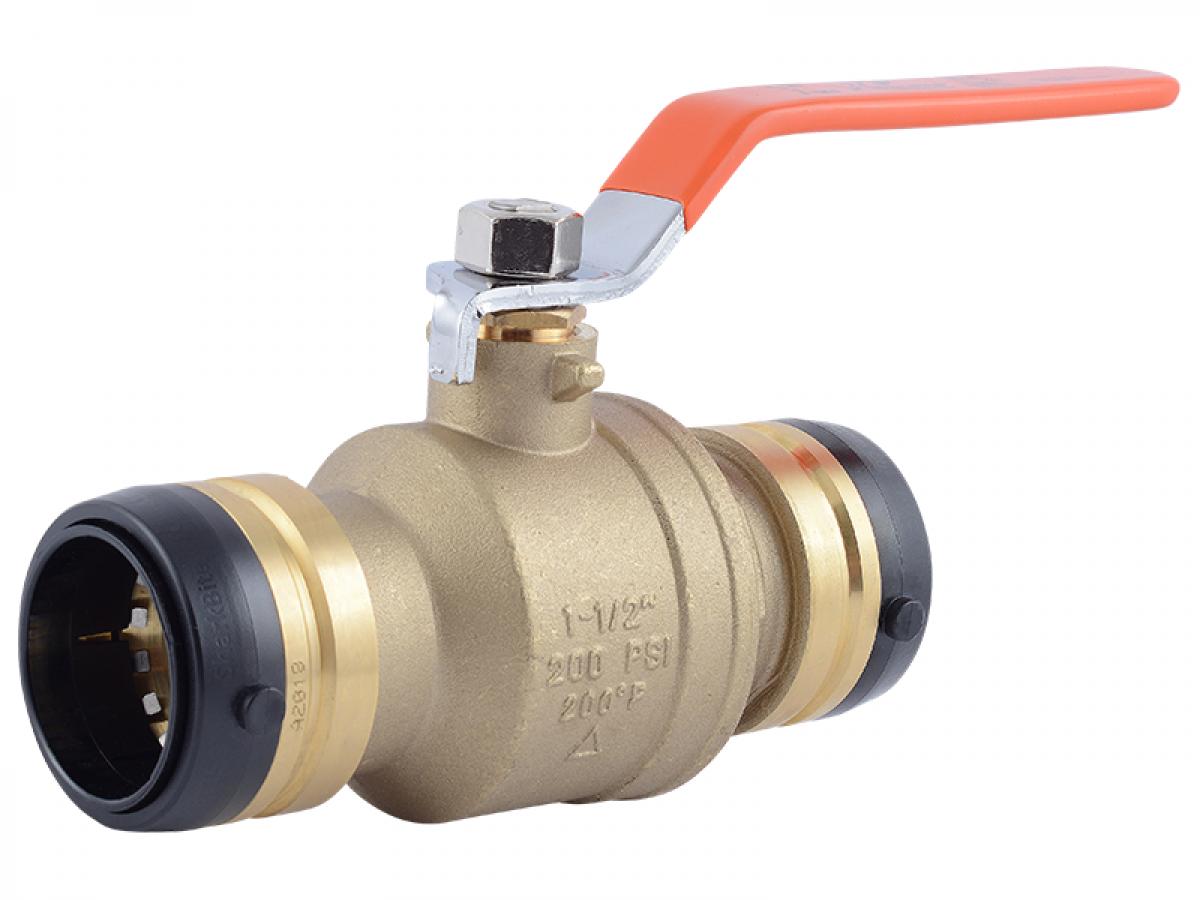 SharkBite UXLBV41 1-1/2" x 1-1/2" Brass Push Ball Valve - Edmondson Supply