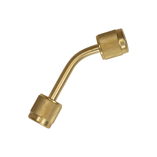 Appion VFL45L MegaSeal 4in 45° Vacuum-Rated Connector - (2) 1/4in Female Flare Swivel Fittings - Edmondson Supply