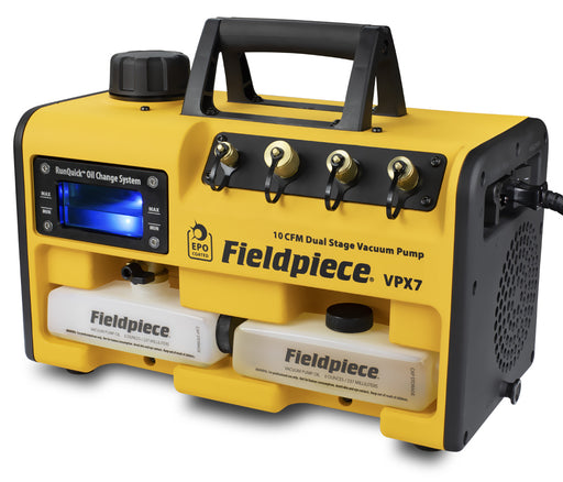 Fieldpiece VPX7 10 CFM Vacuum Pump with RunQuick™ Oil Change System - Edmondson Supply