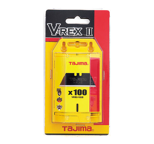 Tajima VRB2-100B V-REX™ II, Premium Tempered Steel Utility Knife Blades, 100-Blade Safety Dispenser - Edmondson Supply