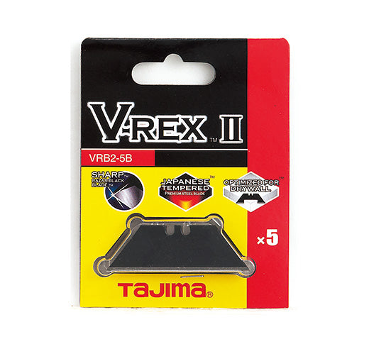 Tajima VRB2-5B V-REX II, premium tempered steel utility knife blades,  5-blade pack