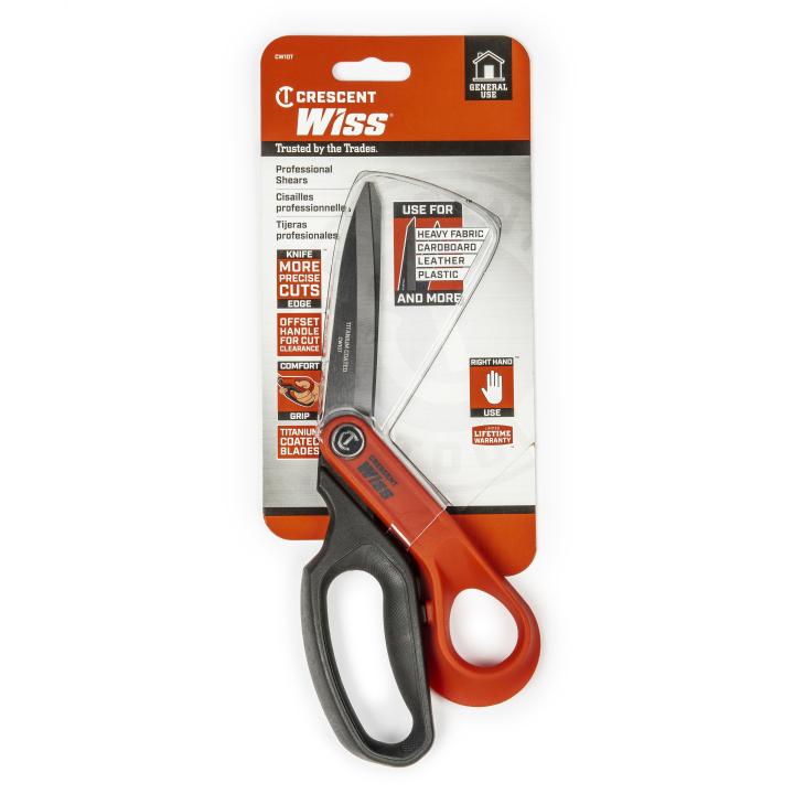 Crescent Wiss CW10T 10" Titanium Coated Offset Right Hand Tradesman Shears - Edmondson Supply