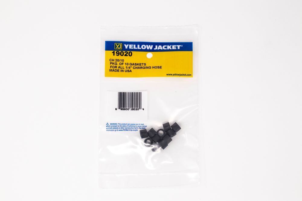 Yellow Jacket 19020 Replacement Gaskets for All 1/4" Charging Hoses, 10-Pack - Edmondson Supply
