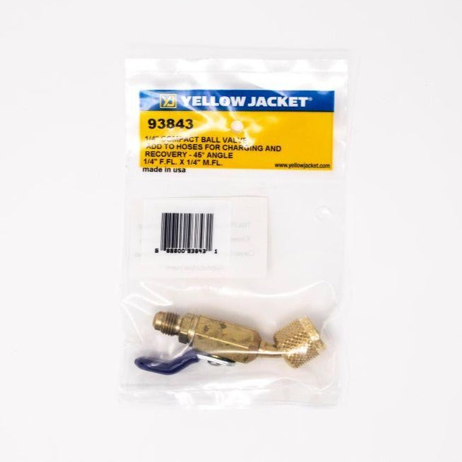 Yellow Jacket 93843 1/4" Compact Ball Valve Adapter - 45° - Edmondson Supply