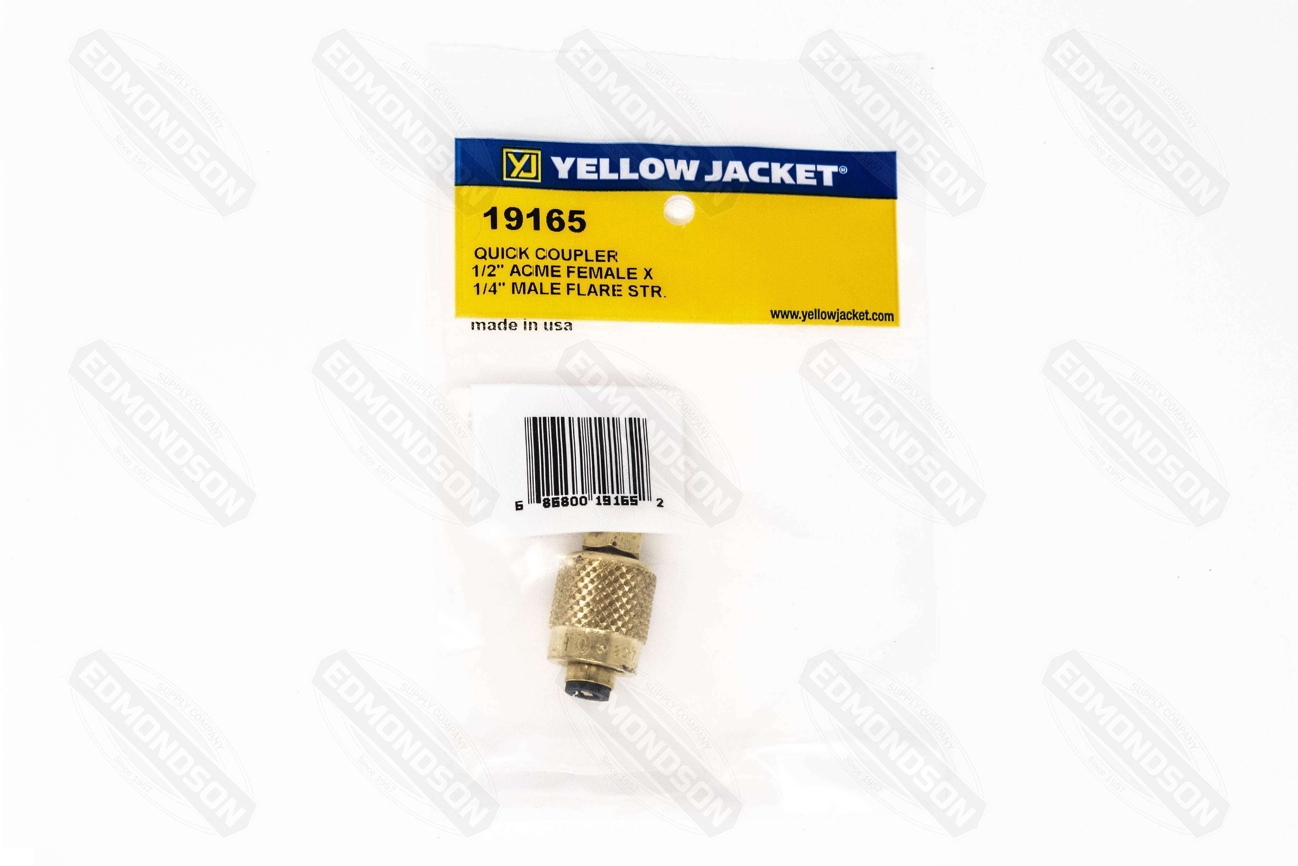 Ritchie Yellow Jacket 19165 1/2" Female Acme Quick Coupler X 1/4" Male Flare - Edmondson Supply
