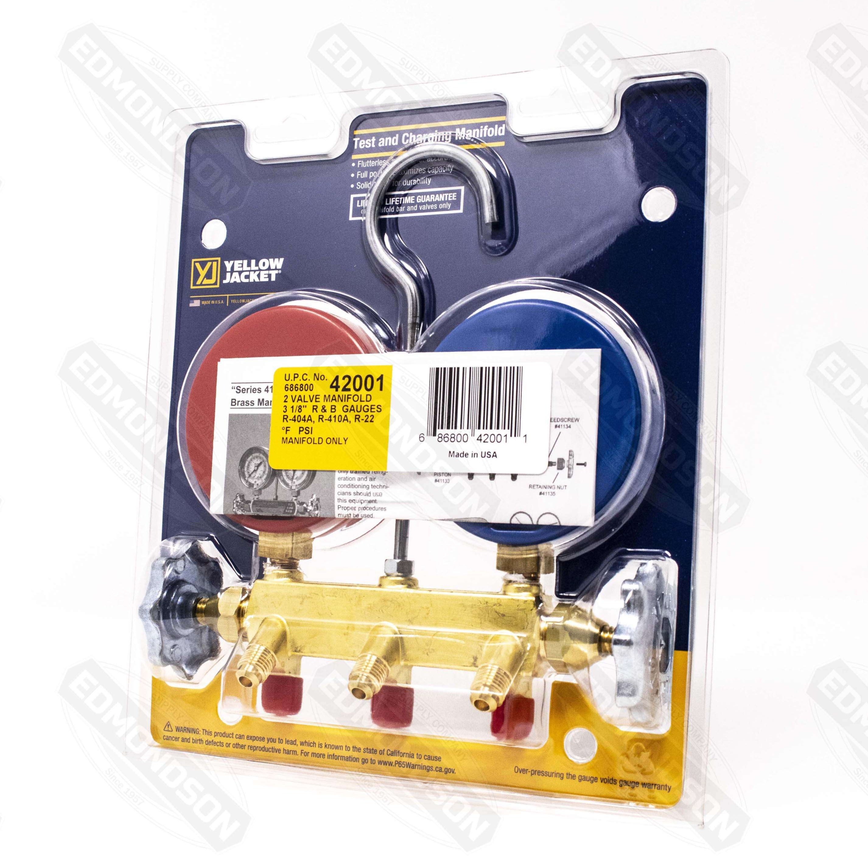Ritchie Yellow Jacket 42001 Series 41 Manifold Only - R-22 / 404a / 410a - Edmondson Supply