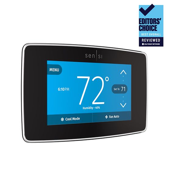 Emerson White-Rodgers 1F95U-42WFB Sensi™ Touch Wi-Fi Smart Thermostat, Programmable,  4 Heat - 2 Cool, Black - Edmondson Supply