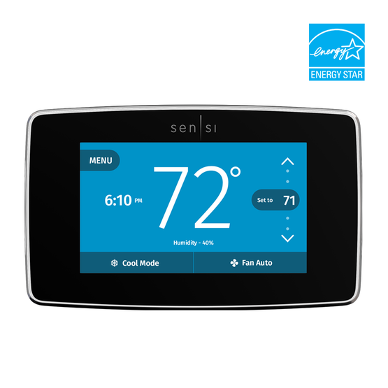 Emerson 1F95U-42WFB Sensi™ Touch Wi-Fi Smart Thermostat, Programmable,  4 Heat - 2 Cool, Black