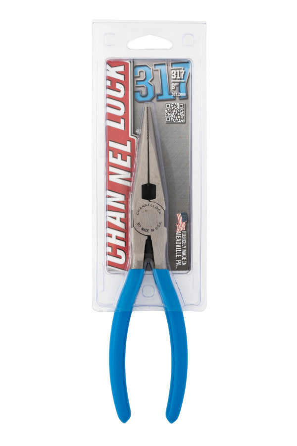 Channellock 317 8-Inch Long Nose Pliers with Side Cutter - Edmondson Supply