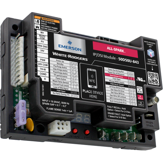 Copeland White-Rodgers 50D50U-843 All-Spark Intermittent Pilot/Direct Spark Ignition Module, Universal Replacement, IP+DSI 24V - Edmondson Supply