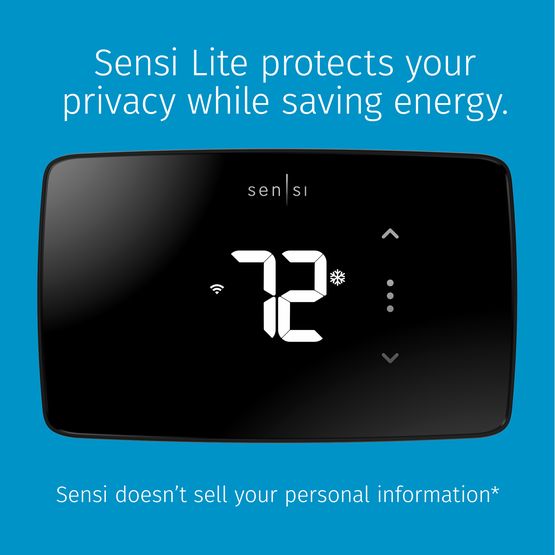 Emerson 1F76U-22WFB Sensi™ Lite Smart Wi-Fi Thermostat, Programmable, Black