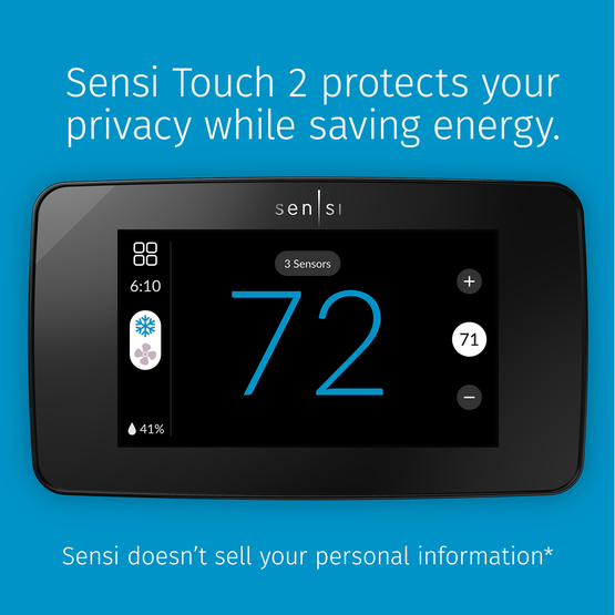 Emerson 1F96U-42WF Sensi™ Touch 2 Wi-Fi Smart Thermostat, Programmable,  4 Heat - 2 Cool, White - Edmondson Supply