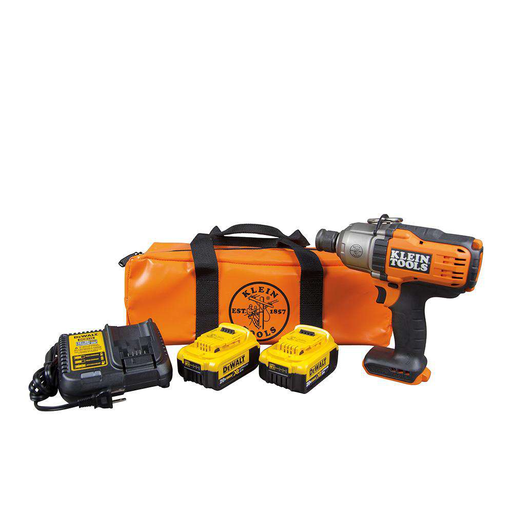 Klein Tools BAT20-7161 Battery-Operated Impact Wrench Kit, 7/16", DeWalt 20V - Edmondson Supply