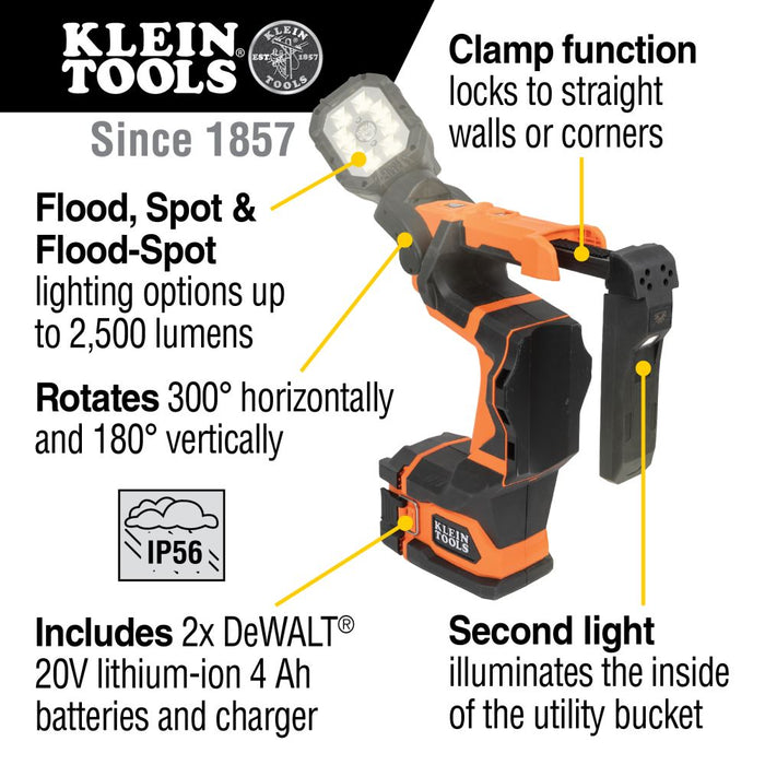 Klein Tools BAT20UBL1 Cordless Utility LED Light Kit