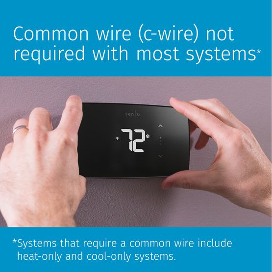 Emerson 1F76U-22WFB Sensi™ Lite Smart Wi-Fi Thermostat, Programmable, Black - Edmondson Supply