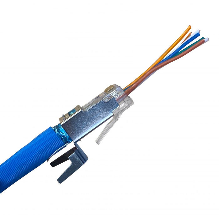 Klein Tools VDV826-754 Pass-Thru™ Modular Data Plug, RJ45-CAT6A, Shielded (STP), 100-Pack