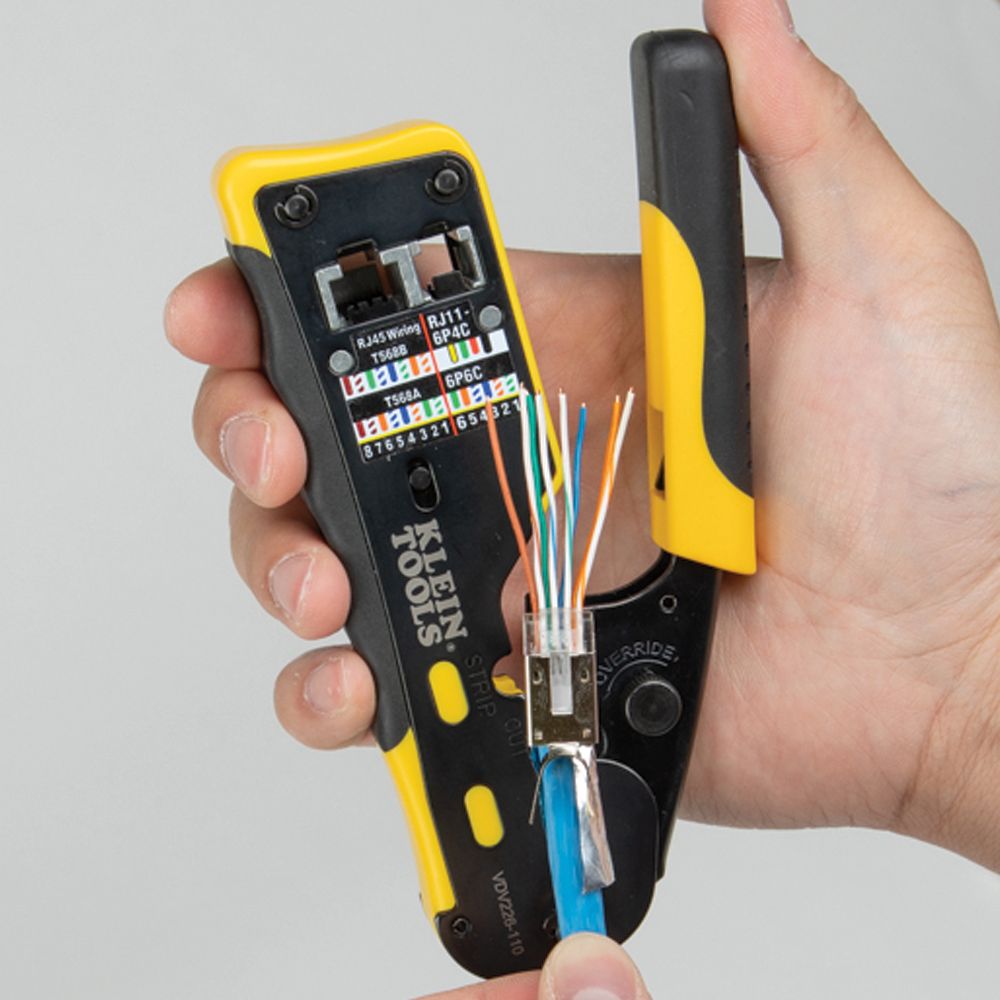 Klein Tools VDV826-705 Pass-Thru™ Modular Data Plugs, RJ45-CAT6A, Shielded (STP), 50-Pack - Edmondson Supply