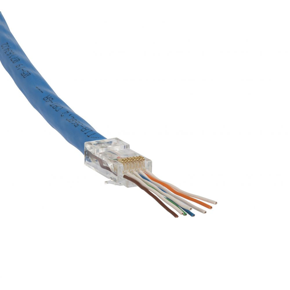 Klein Tools VDV826-704 Pass-Thru™ Modular Data Plugs, RJ-45-CAT6A, UTP, 50-Pack - Edmondson Supply