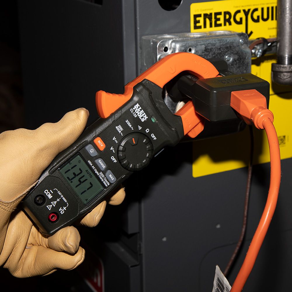 Klein Tools CL120 Digital Clamp Meter, AC Auto-Ranging 400 Amp - Edmondson Supply