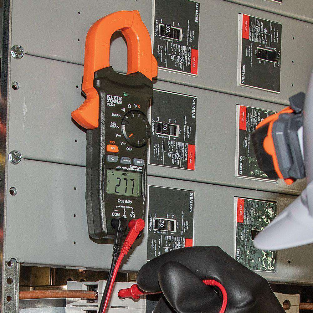 Klein Tools CL220 Digital Clamp Meter, AC Auto-Ranging 400 Amp with Temp - Edmondson Supply