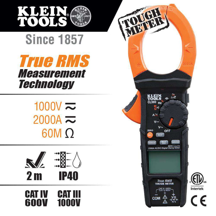 Klein Tools CL900 2000A Digital Clamp Meter - Edmondson Supply