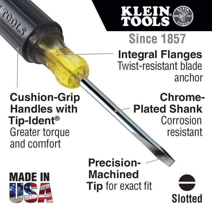 Klein Tools 600-6 5/16-Inch Keystone Screwdriver 6-Inch SQ Shank - Edmondson Supply