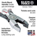Klein Tools D201-7CSTA Ironworker's Pliers, Aggressive Knurl, 9-Inch - Edmondson Supply
