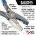 Klein Tools D201-7CSTLFT Ironworker's Rebar Pliers, Left Handed, Spring Loaded, 9-Inch - Edmondson Supply