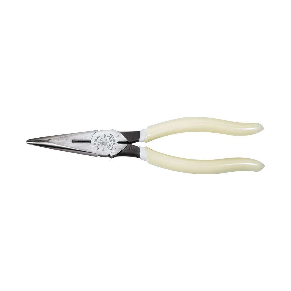 Klein Tools D203-8-GLW Pliers, Long Nose Side-Cutters, Hi-Viz, 8-Inch - Edmondson Supply