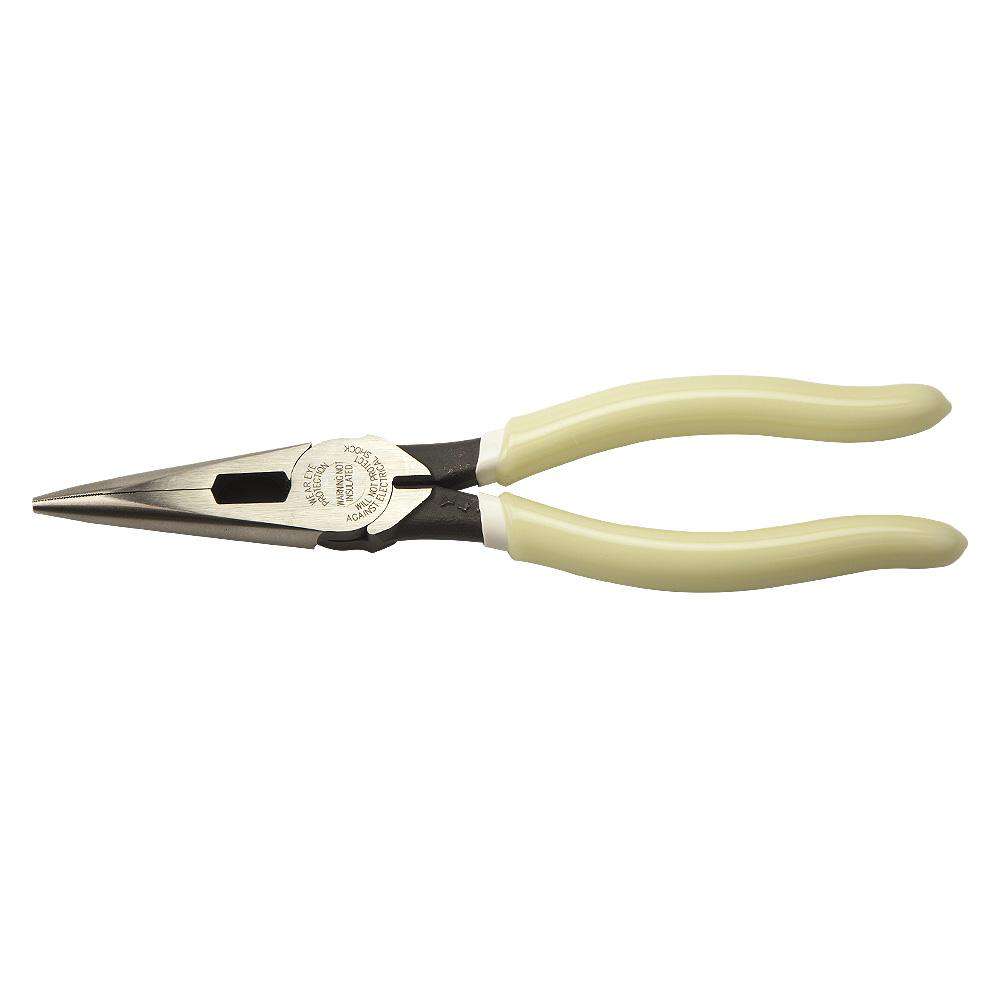 Klein Tools D203-8-GLW Pliers, Long Nose Side-Cutters, Hi-Viz, 8-Inch - Edmondson Supply