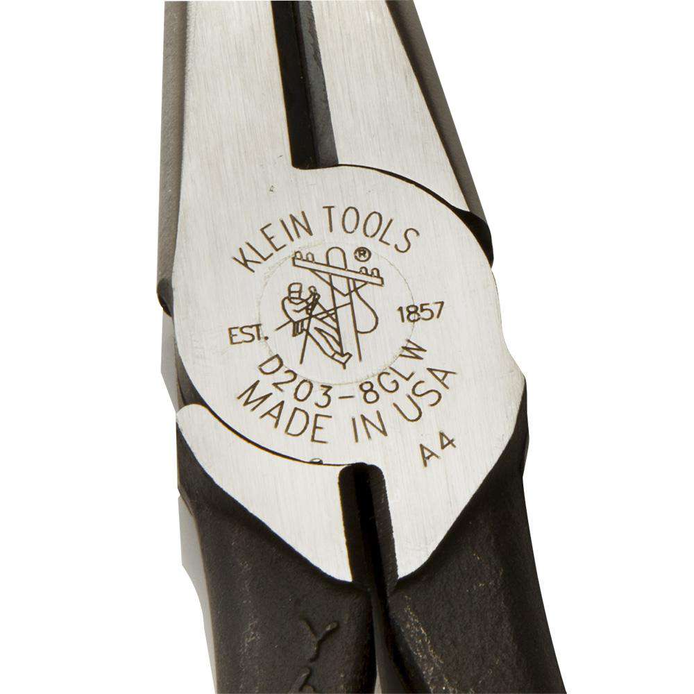 Klein Tools D203-8-GLW Pliers, Long Nose Side-Cutters, Hi-Viz, 8-Inch - Edmondson Supply