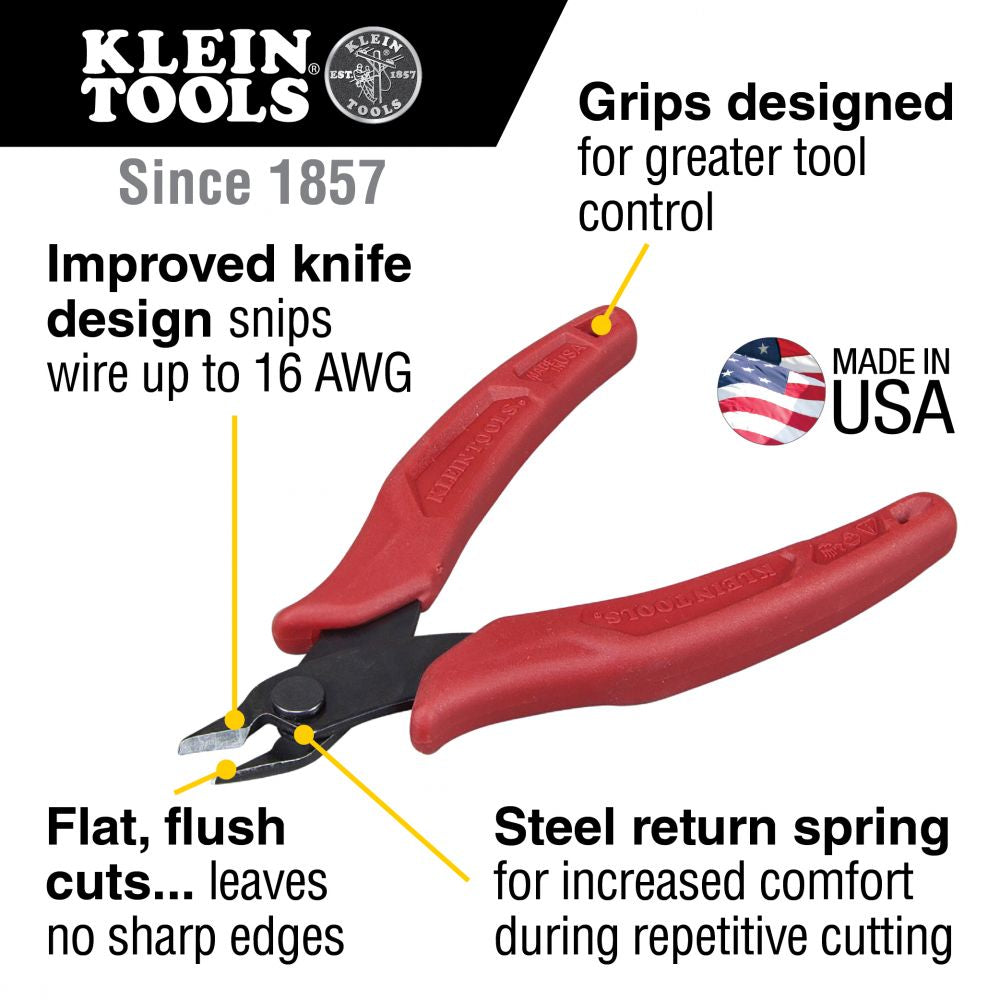 Klein Tools D275-5 Flush Cutter, Lightweight, 5-Inch - Edmondson Supply