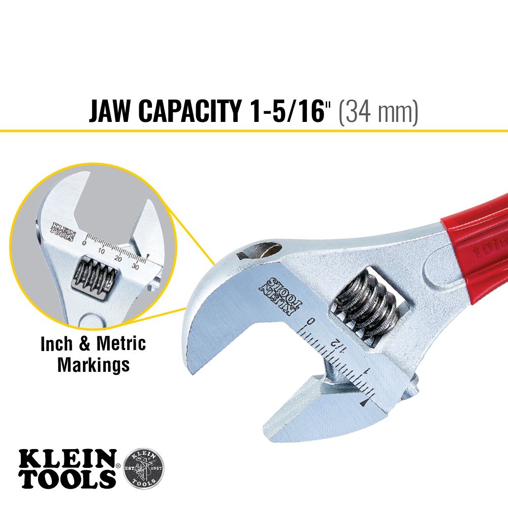 Klein Tools D507-10 Adjustable Wrench Extra Capacity, 10-Inch - Edmondson Supply
