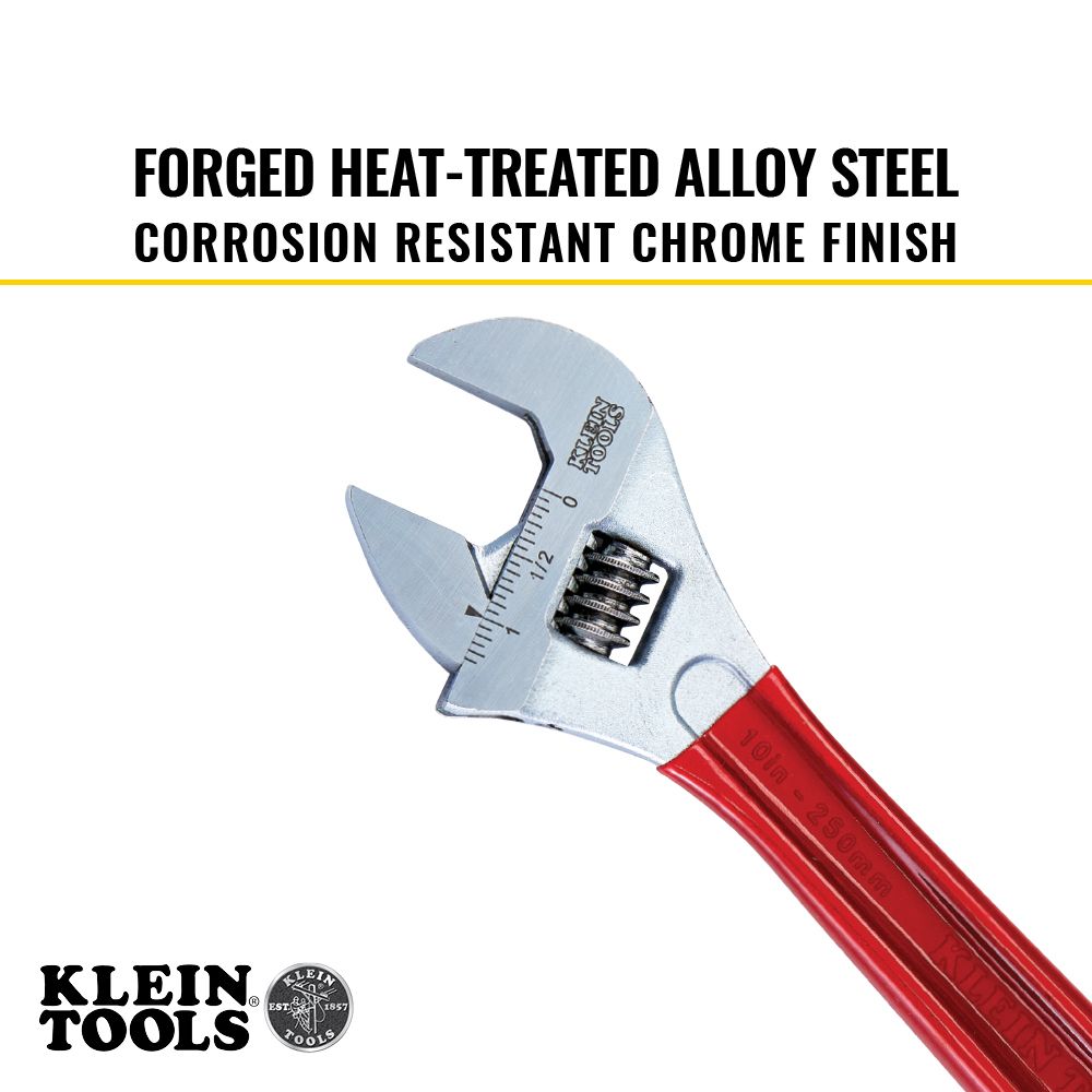 Klein Tools D507-10 Adjustable Wrench Extra Capacity, 10-Inch - Edmondson Supply