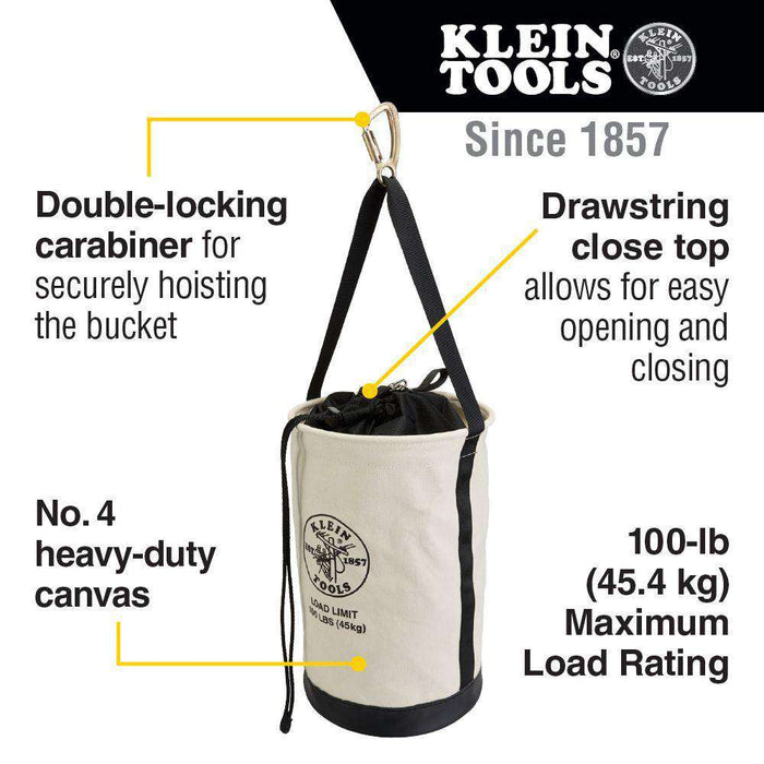 Klein Tools 5114DSC Canvas Bucket with Drawstring Close, 17-Inch - Edmondson Supply