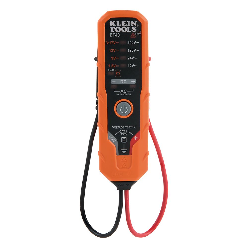 Klein Tools ET40 Electronic AC/DC Voltage Tester 12 to 240V AC, 1.5 to 24V DC - Edmondson Supply