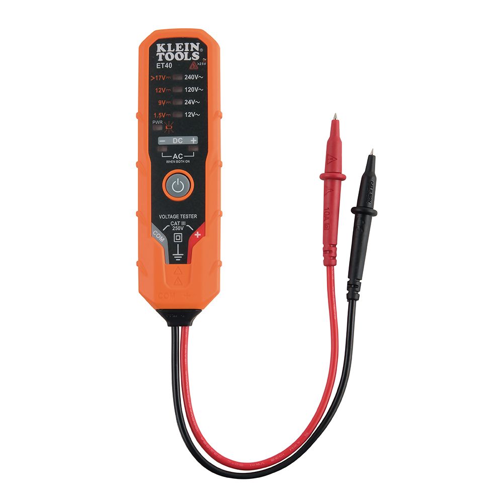 Klein Tools ET40 Electronic AC/DC Voltage Tester 12 to 240V AC, 1.5 to 24V DC - Edmondson Supply