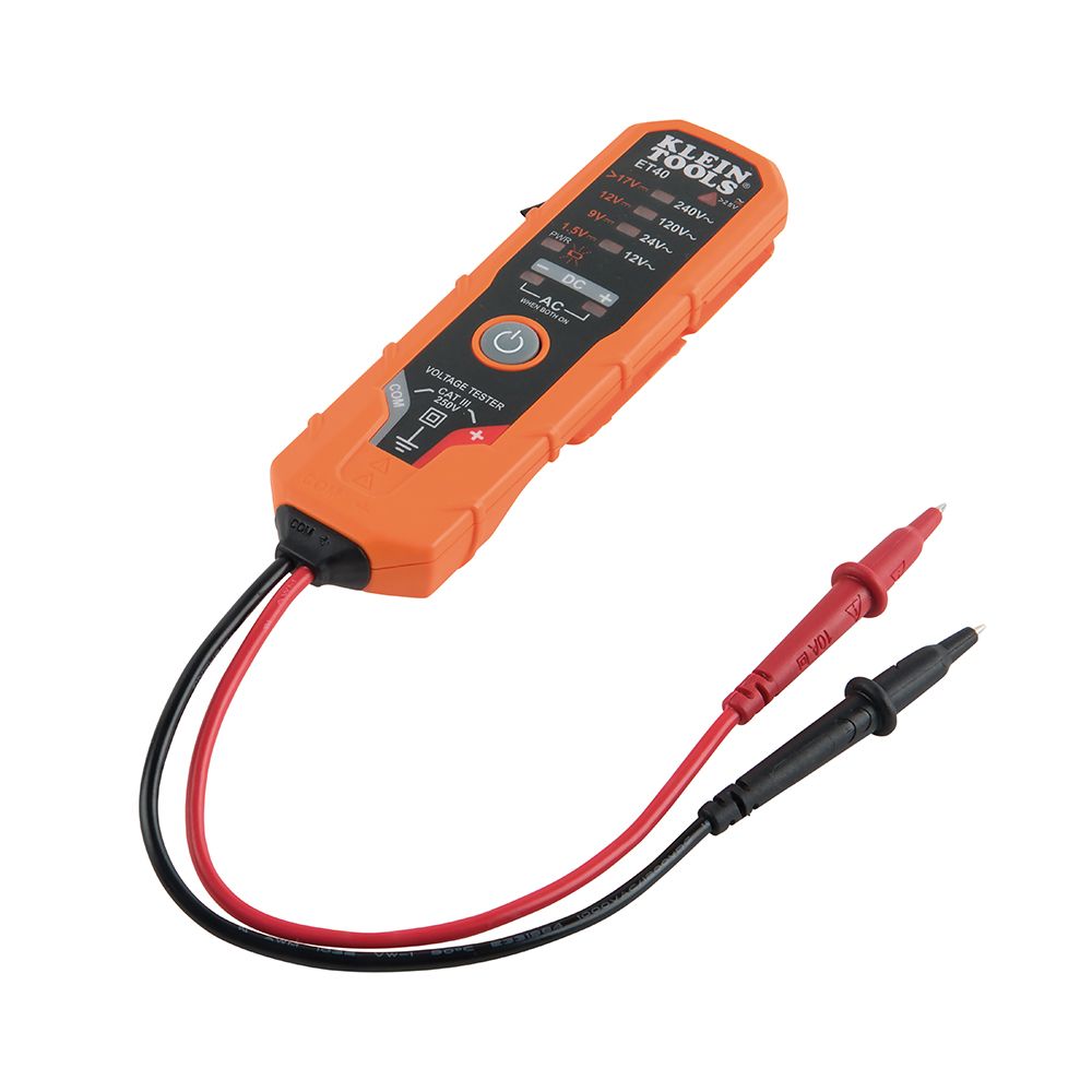 Klein Tools ET40 Electronic AC/DC Voltage Tester 12 to 240V AC, 1.5 to 24V DC - Edmondson Supply