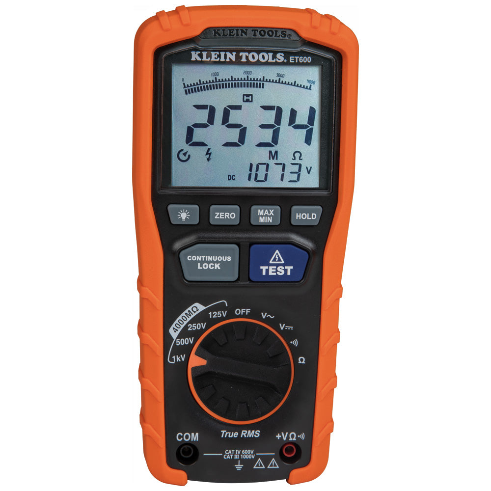 Klein Tools ET600 Insulation Resistance Tester - Edmondson Supply