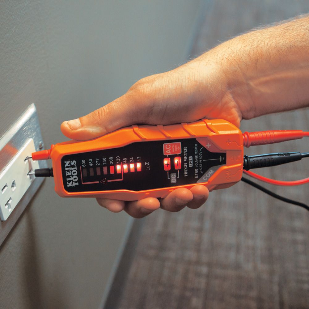 Klein Tools ET60 Electronic AC/DC Voltage Tester, 12 to 600V - Edmondson Supply