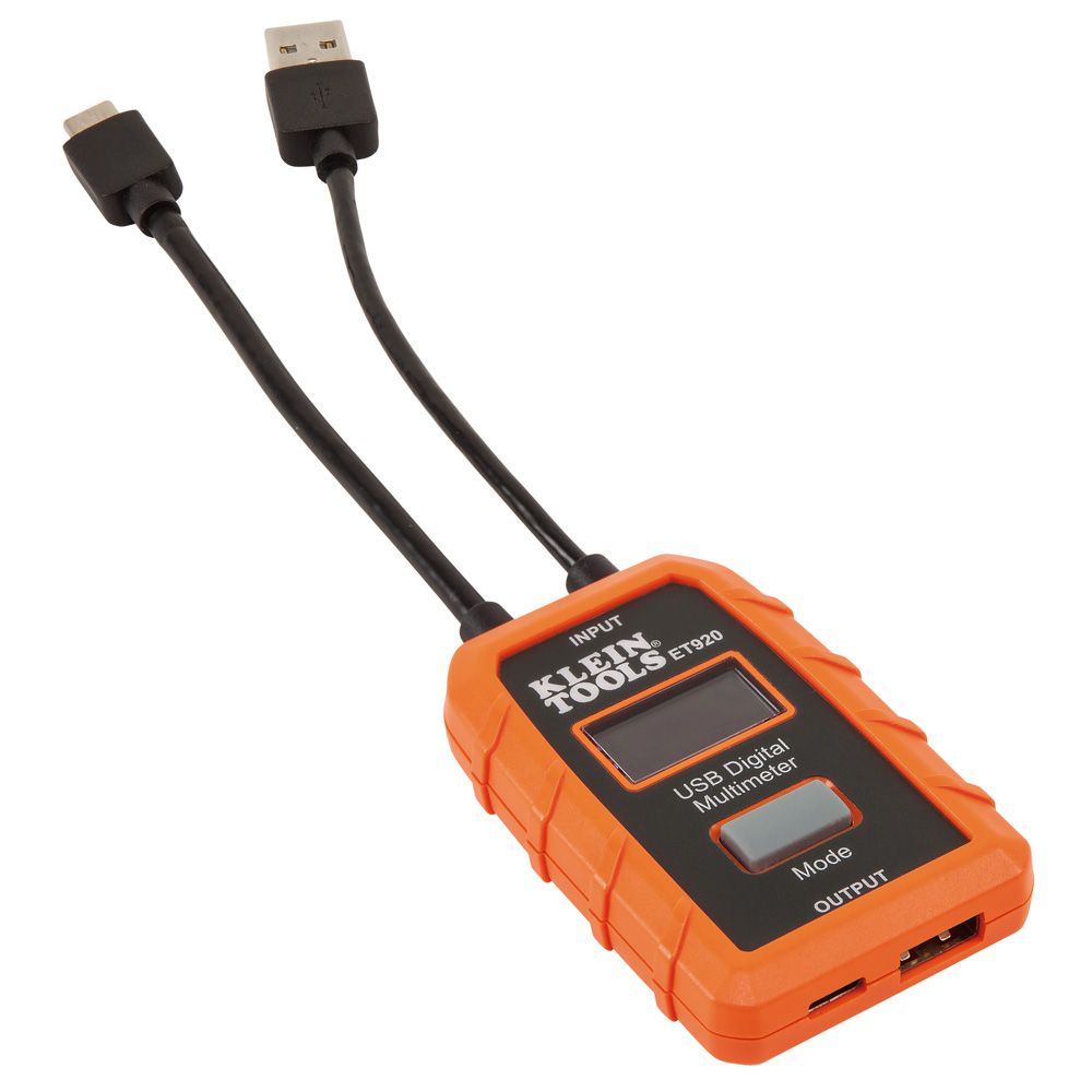 Klein Tools ET920 USB Digital Meter, USB-A and USB-C - Edmondson Supply 