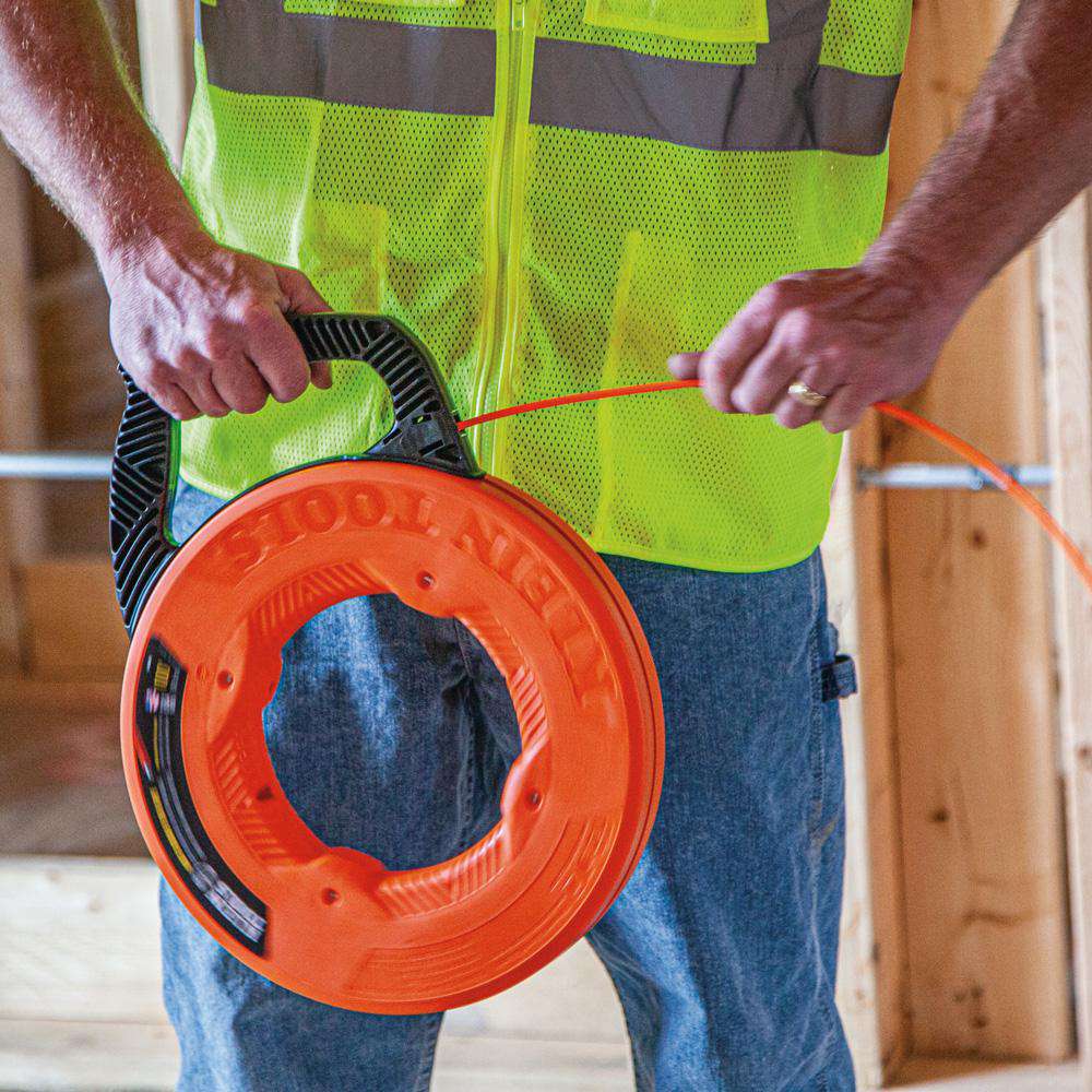 Klein Tools 56383 Multi-Groove Fiberglass Fish Tape with Nylon Tip, 100-Foot - Edmondson Supply
